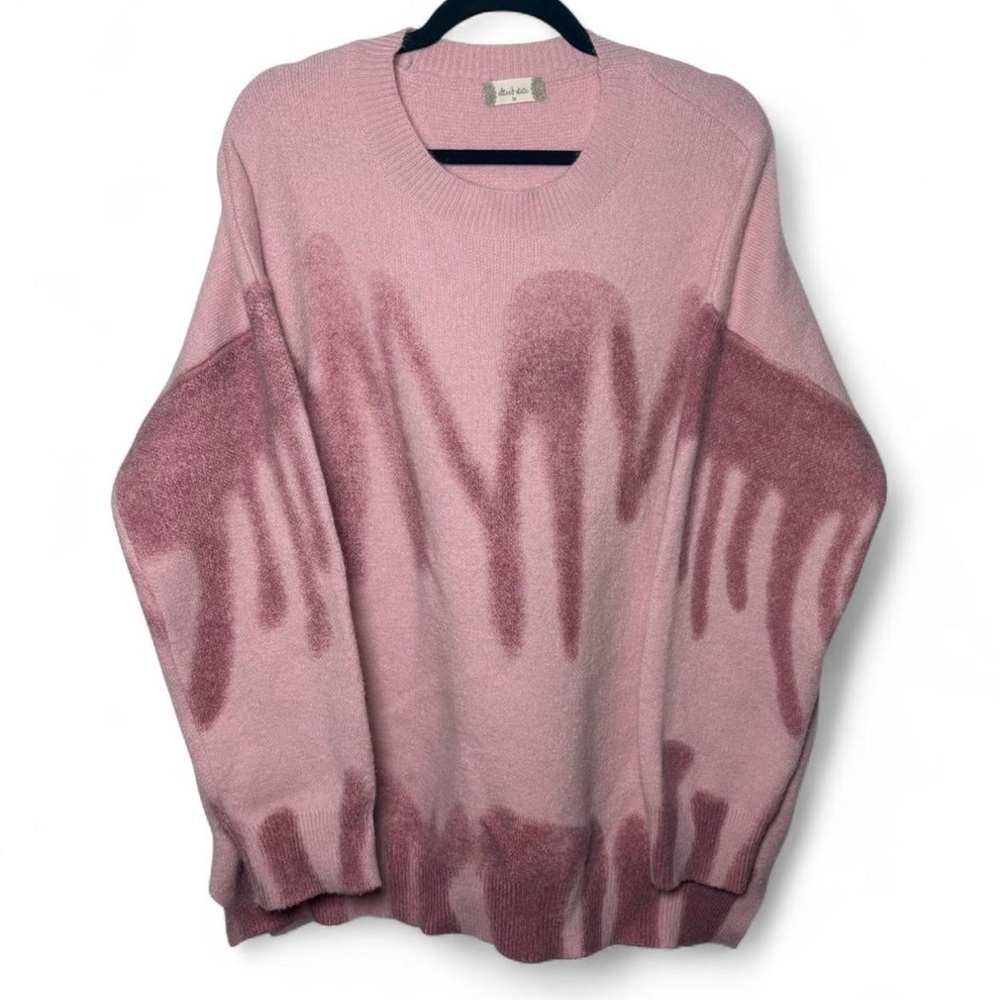 Altar’d State Oversized Pink Graffiti Sweater Women’s Medium